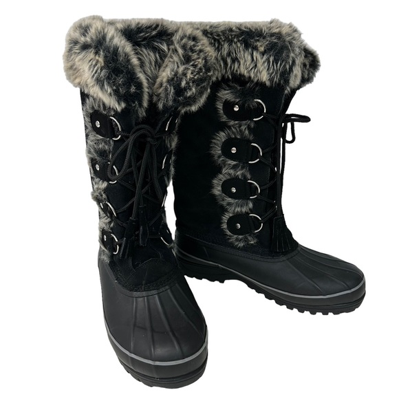 KHOMBU Nellie Artic Winter Boot Size 8 New Leather Waterproof Faux Fur W… - Picture 3 of 16